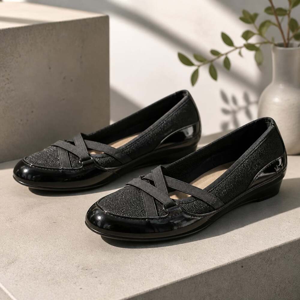 Earth Spirit Black Peni Gelron Mary Jane Flats-Size 8 /Used Condition-Good